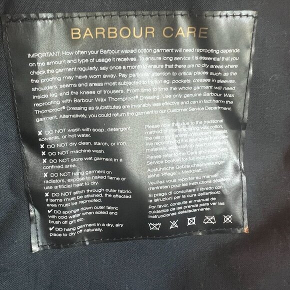 Barbour Men's Waxed Cotton Smock Jacket Size 38EU / Small-Medium Sage Green - Picture 10 of 13